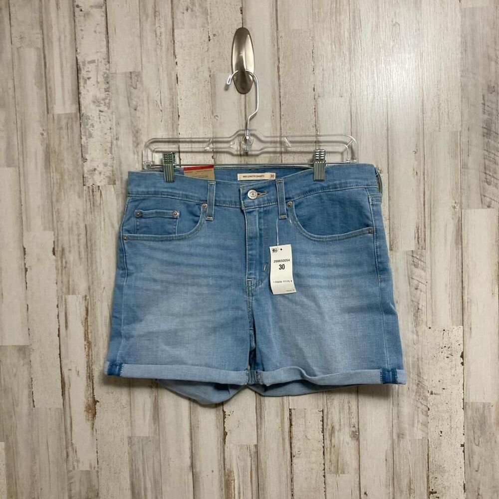 Levi's NWT Hypersoft Mid Length Mid Rise Jean Shorts Womens  Size 10 Light Wash